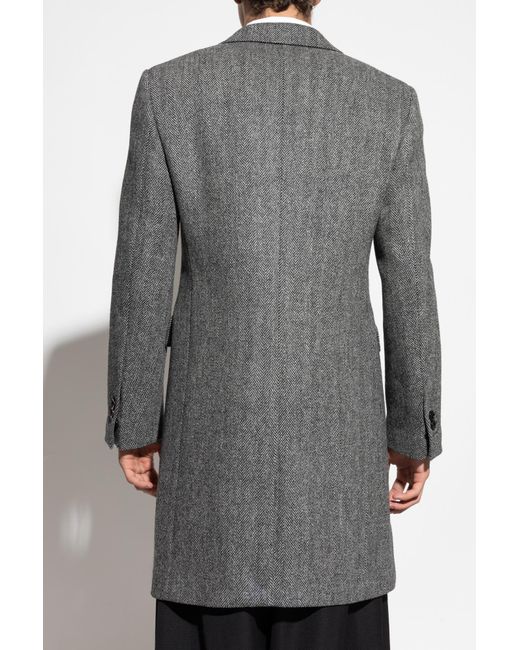 Burberry Black Herringbone Pattern Coat for men