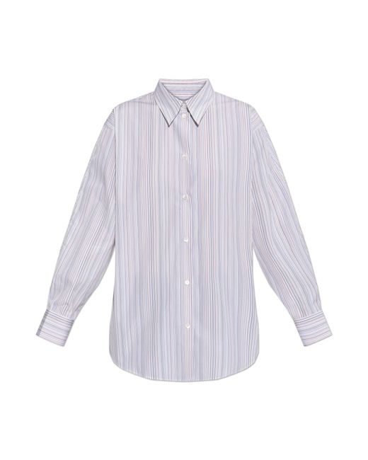 Paul Smith White Shirt With A Striped Pattern