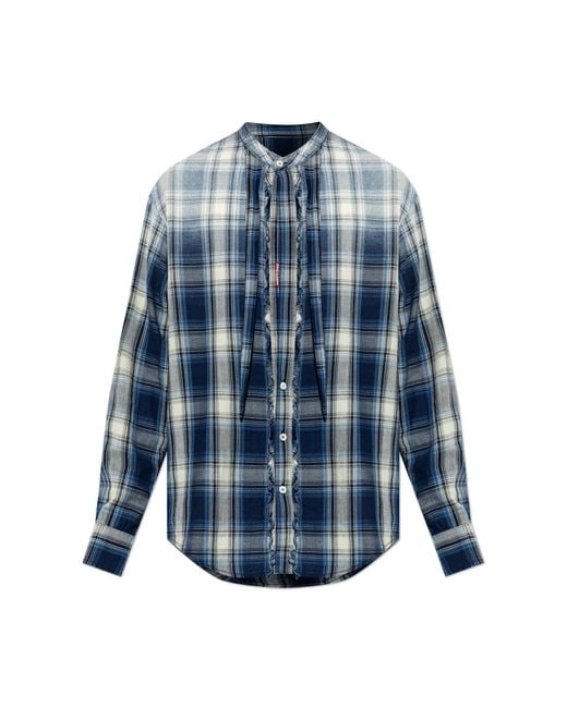 DSquared² Blue Checked Pattern Shirt for men