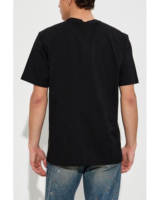 Versace Blue T-Shirt With Shimmering Sequins for men
