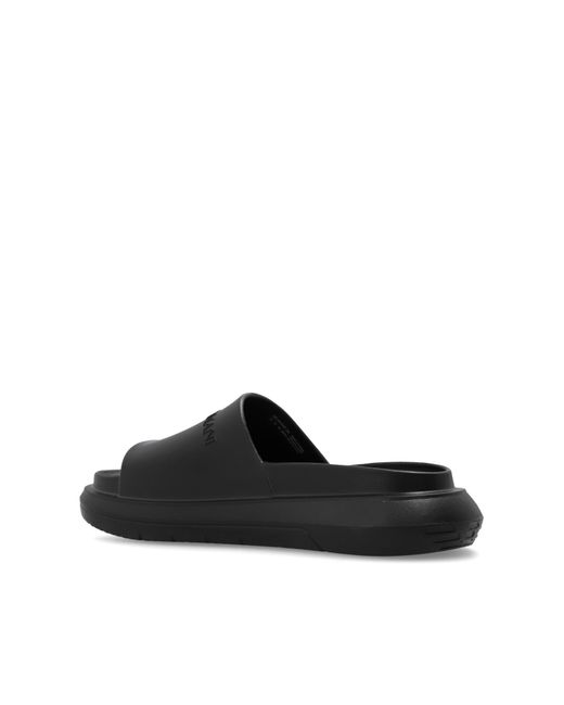 Emporio Armani Black Rubber Flip-Flops for men