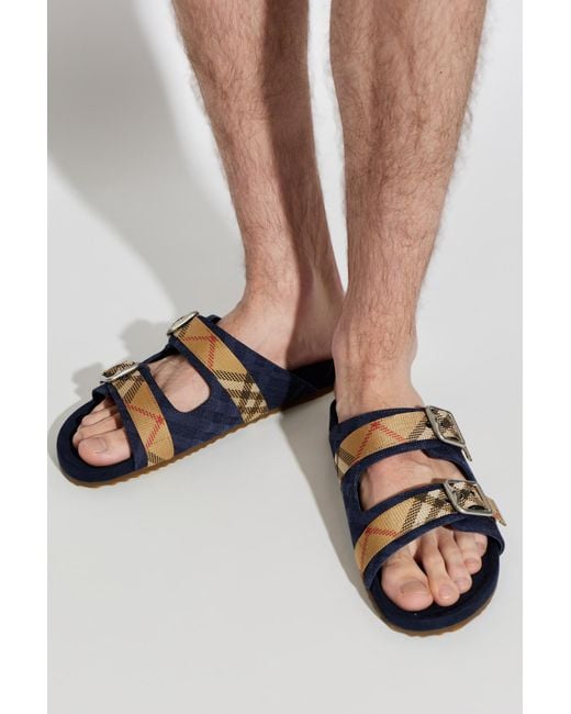 Burberry White 'Urchin' Slides for men