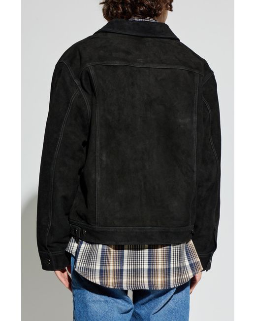 Studio Nicholson Black "Boston" Suede Jacket for men