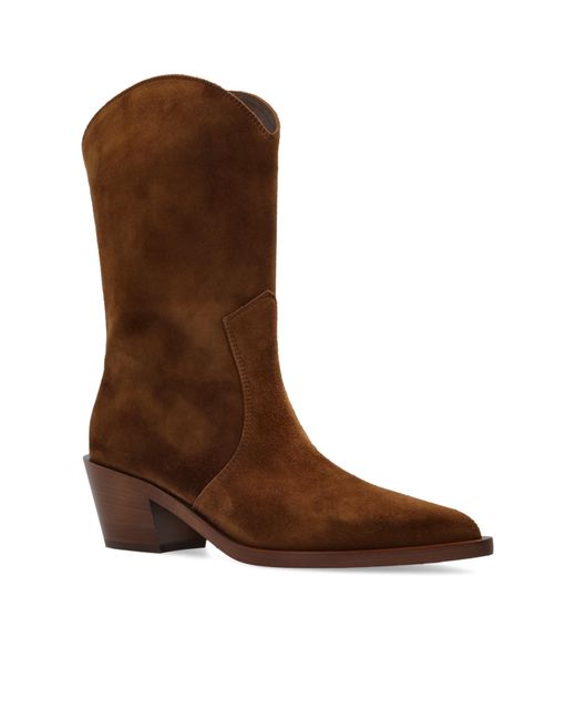 Gianvito Rossi Brown Leather Cowboy Boots