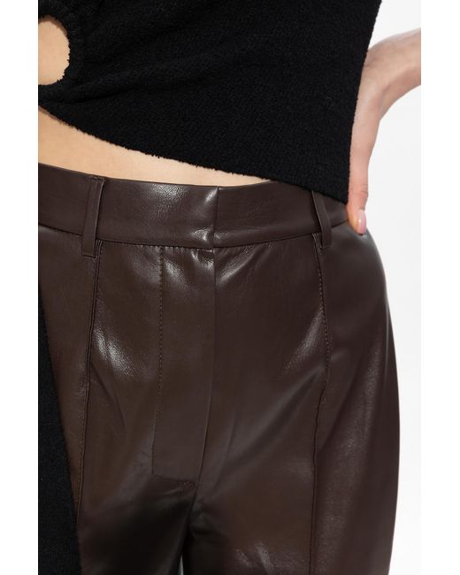 Nanushka Black ‘Lena’ Trousers From Vegan Leather