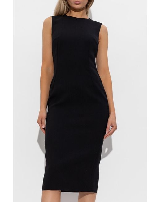 Dolce & Gabbana Black Wool Sleeveless Dress