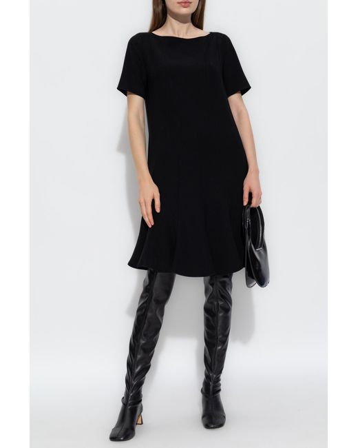 Emporio Armani Black Dress With Short Sleeves