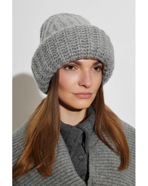 Lisa Yang Gray Cashmere Hat 'Becka'