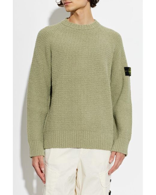 Stone Island Black Coat With Logo Patch for men