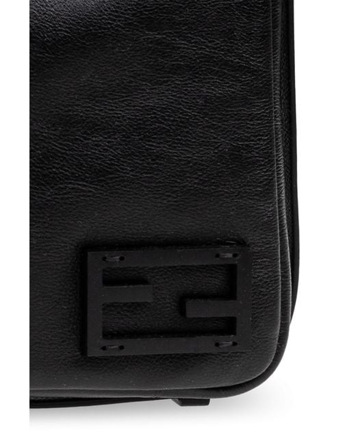 Fendi Black Leather Shoulder Bag 'Simply Medium'