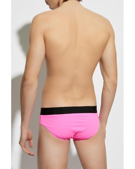 DSquared² Red Swim Briefs for men