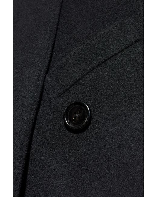 Dolce & Gabbana Black Wool Coat for men