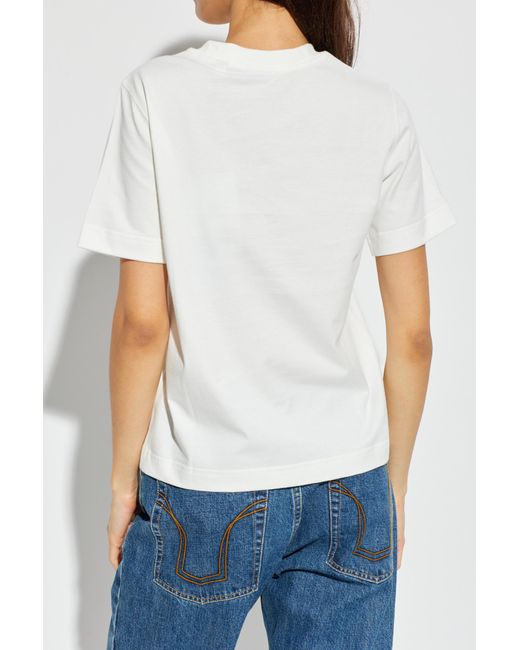Burberry White T-Shirt With Print