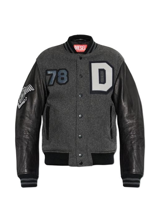DIESEL Black "L-Arry" Bomber Jacket for men