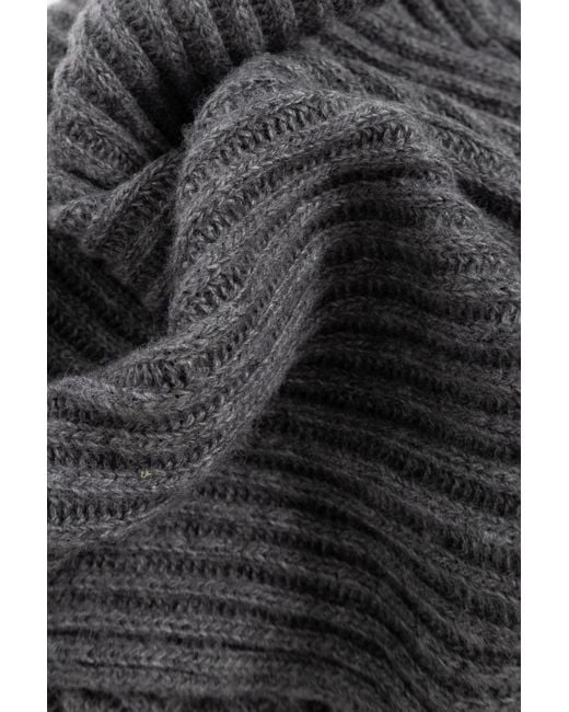 Moschino Gray Scarf With Logo