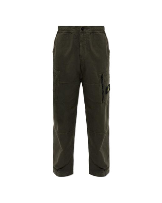 Stone Island Black Cargo Trousers for men