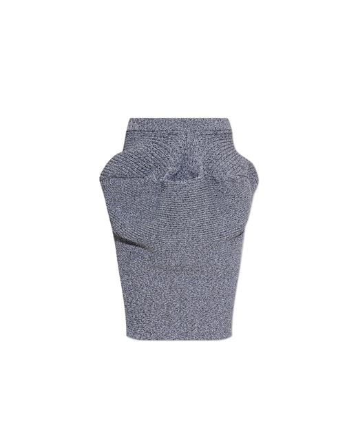 Issey Miyake Gray Asymmetrical Skirt With Pocket