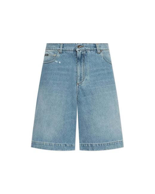 Dolce & Gabbana Blue Denim Shorts for men