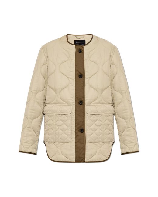 AllSaints Green ‘Foxi Liner’ Quilted Jacket