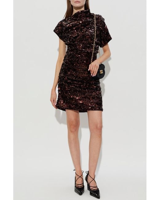 Ganni Black Sequin Dress