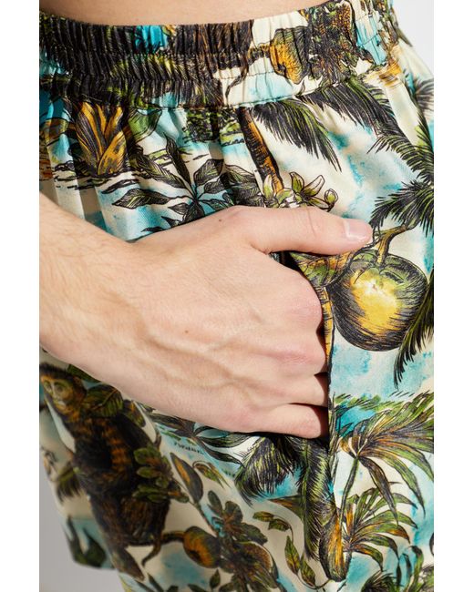 DSquared² Green Silk Shorts for men