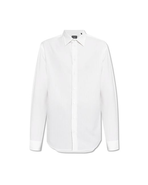 Emporio Armani White Wool Shirt for men