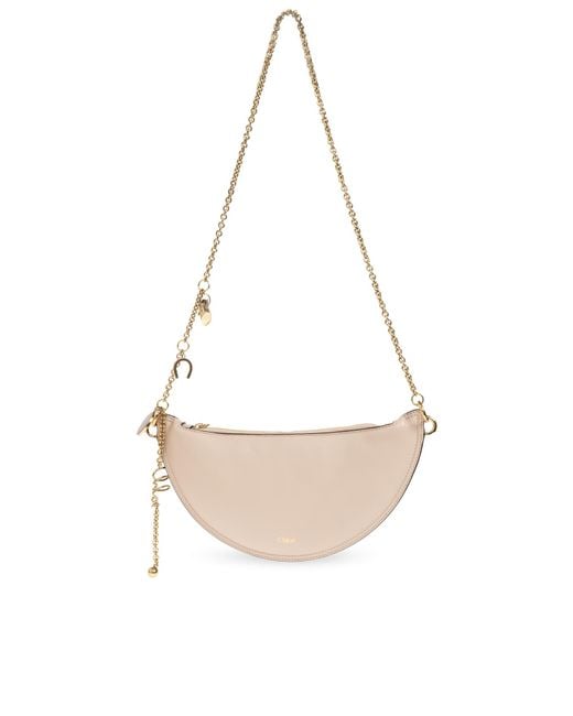 Chloé White 'Halfmoon Mini' Shoulder Bag