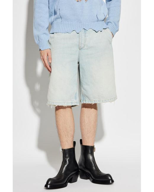 Alexander McQueen Blue Denim Shorts for men