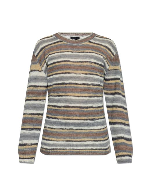 A.P.C. Natural Sweater With Striped Pattern for men