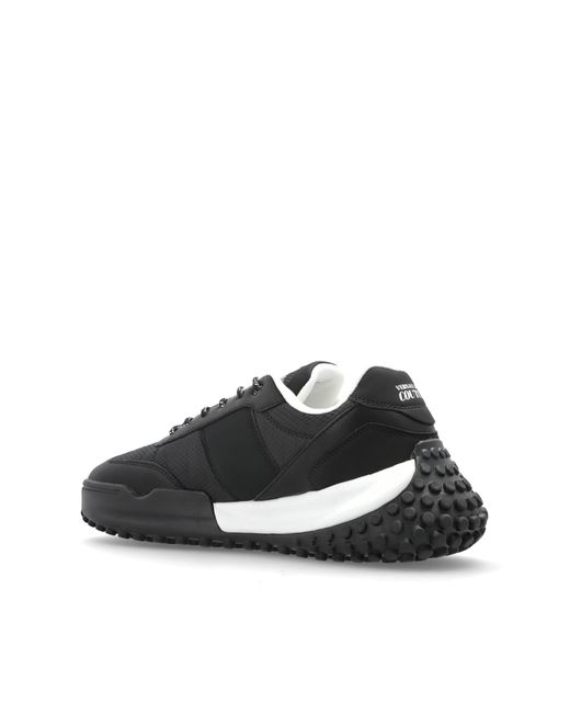 Versace Jeans Couture Black Sports Shoes With Printed Logo for men