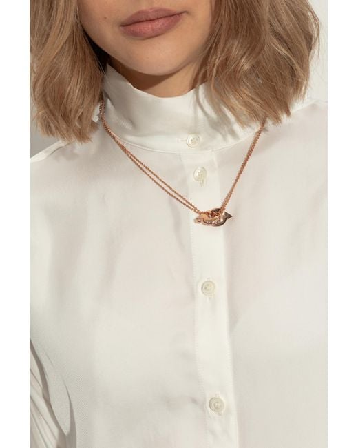 Ferragamo Metallic Necklace With A Logo-Shaped Pendant