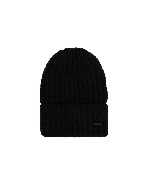 DSquared² Black Wool Beanie With Sewn-On Logo for men