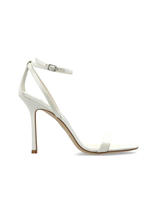 Jimmy Choo White 'Moza 100' Heeled Sandals