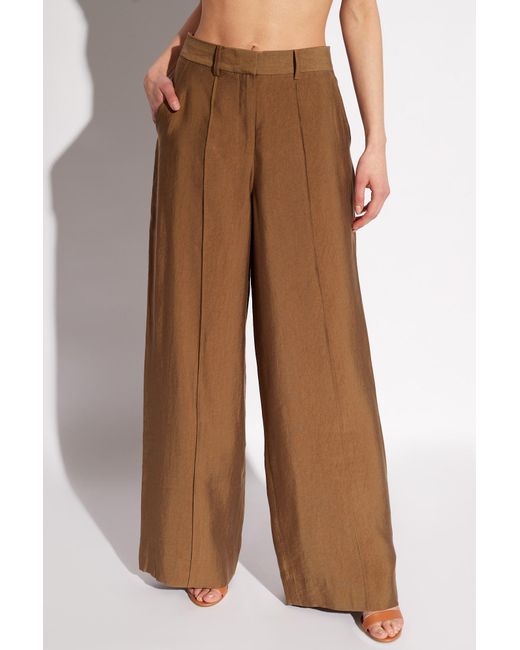 Cult Gaia Brown 'janine' High-waisted Trousers,