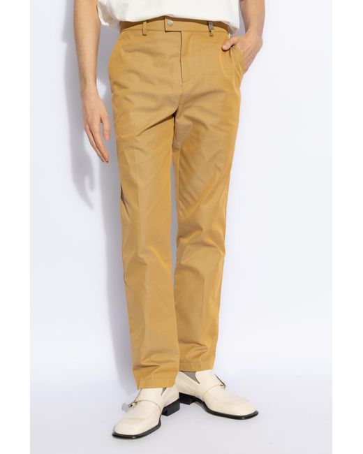 Burberry Natural Pleat-front Trousers, for men