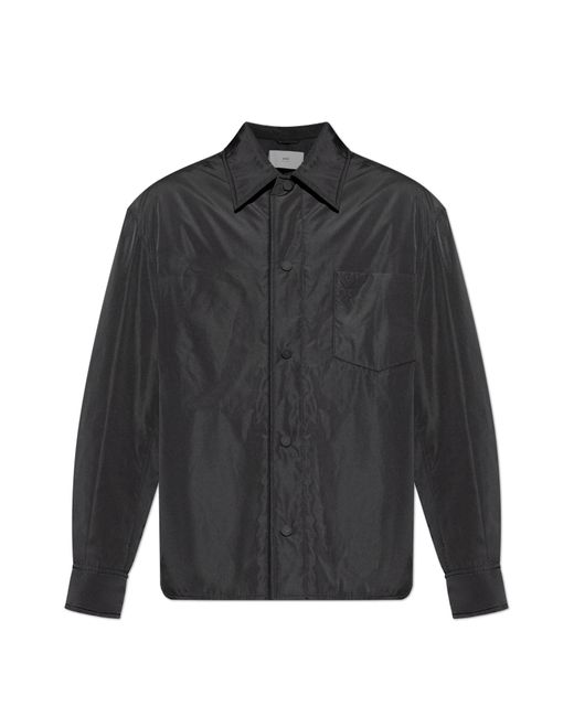 AMI Gray Insulated Jacket With Embroidered Logo for men