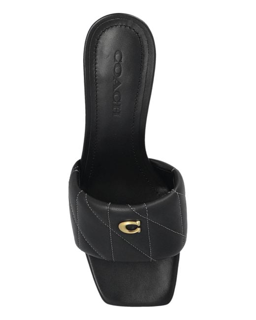 COACH White Heeled Slippers