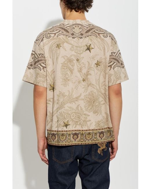 Etro Blue Patterned T-Shirt for men