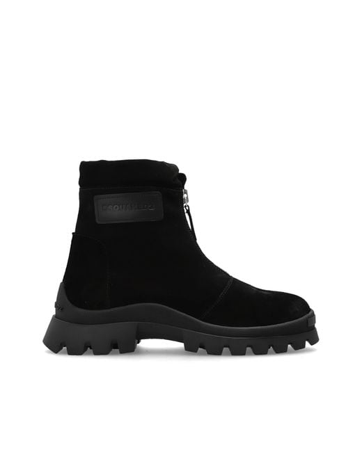 DSquared² Black Leather Ankle Boots 'Ankle' for men