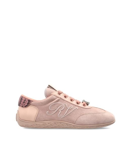 Roger Vivier Pink 'Viv Low' Sports Shoes