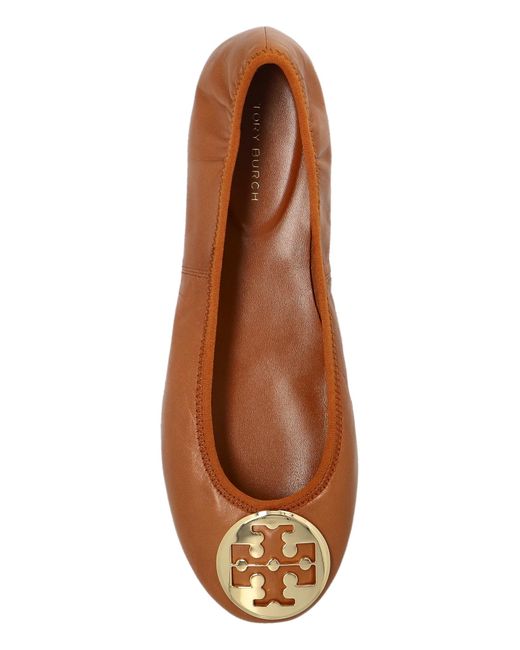 Tory Burch Brown Leather Ballet Flats