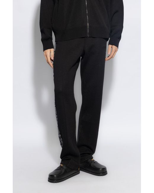 Versace Black Trousers With Logo, for men