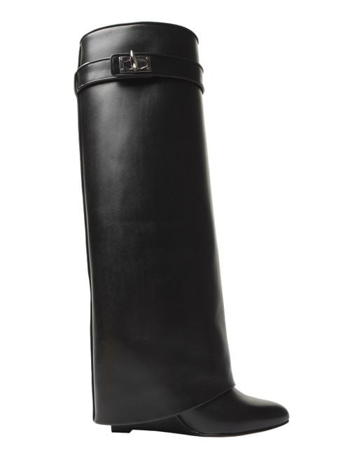 Givenchy Black Folded Overlay Boots