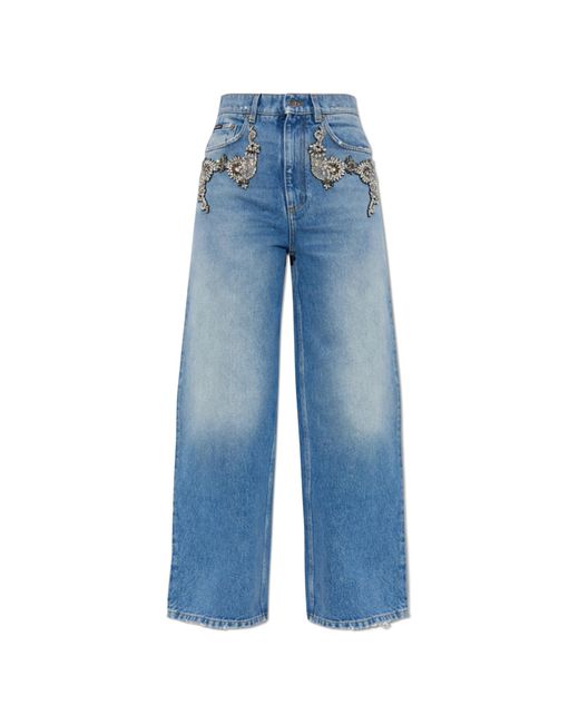 Dolce & Gabbana Blue Jeans With Shimmering Appliqués