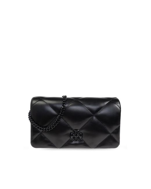 Tory Burch Black Chain Wallet 'Kira Diamond'