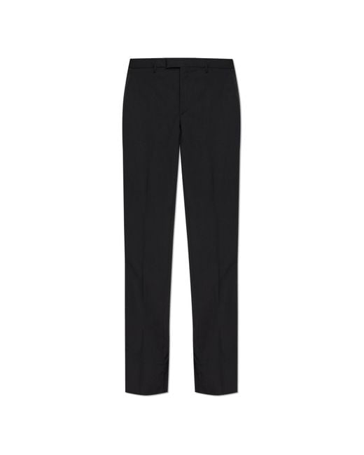 Etro Black Wool Trousers With Side Stripes for men