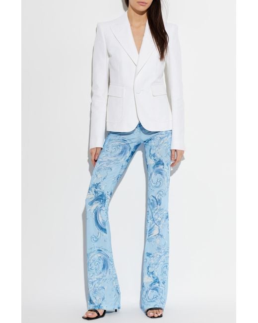 Versace Jeans Couture Blue Trousers With Flared Legs