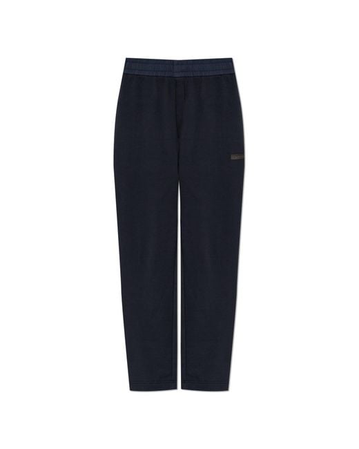 Moncler Blue Sweatpants With Logo for men