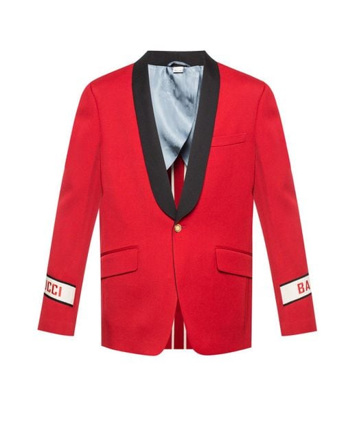 Gucci Red Band Shawl Lapel Blazer for men