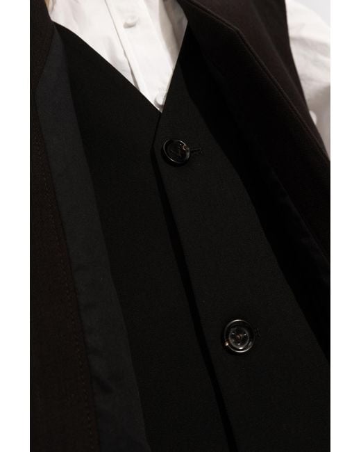 Bottega Veneta Black Double-Layered Vest